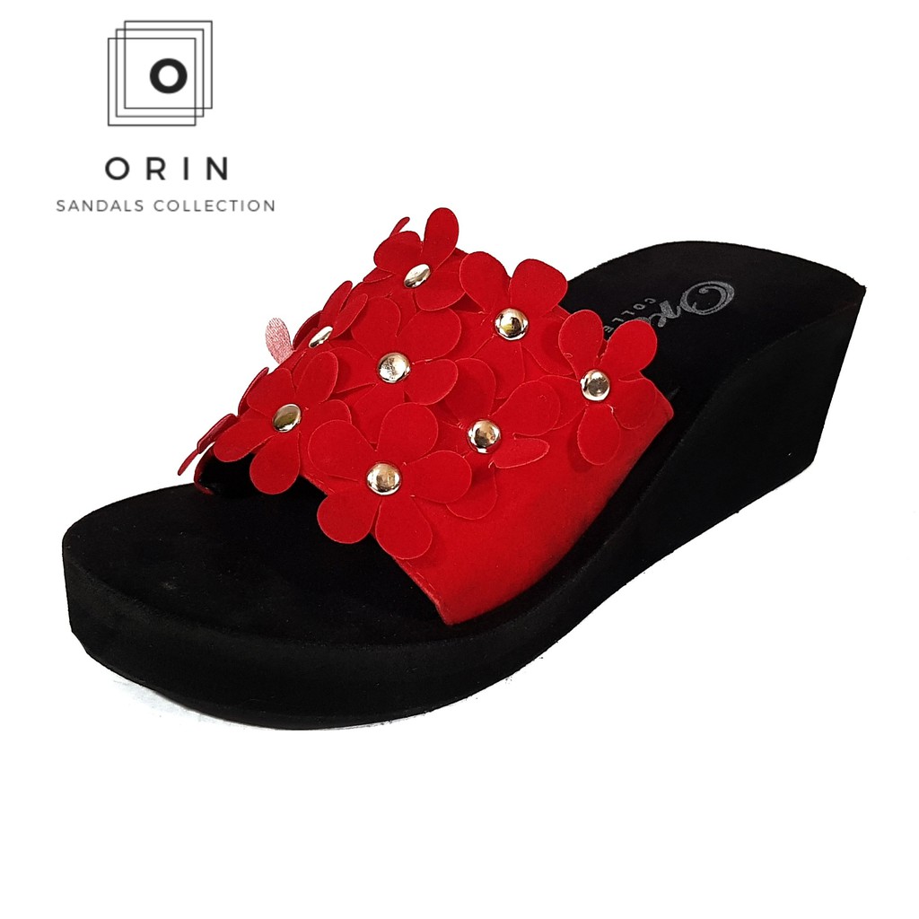 ORIN - Wedges Slop Anggrek / Sandal Kokop Bunga