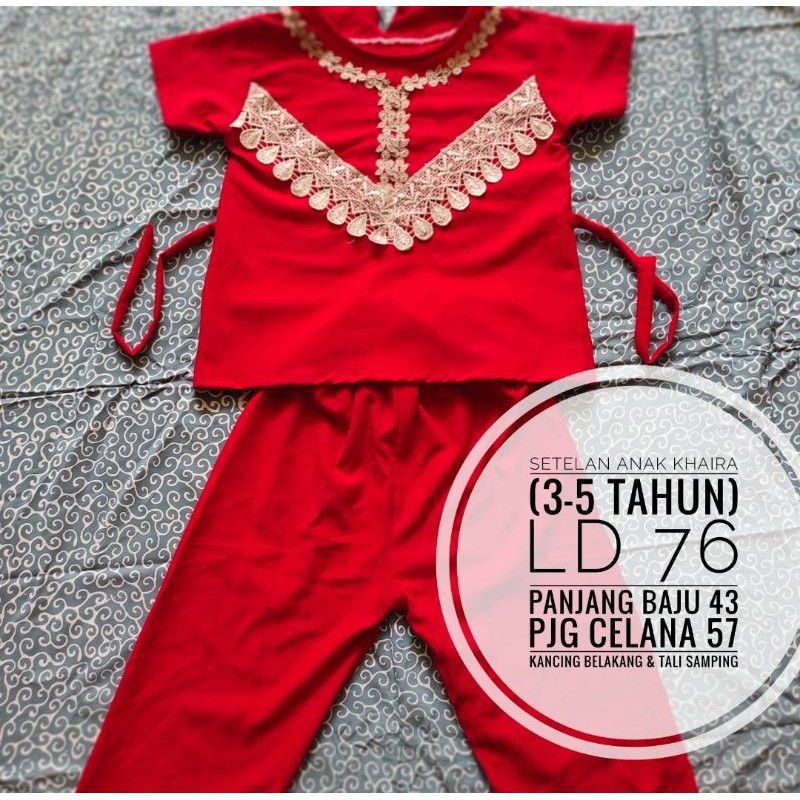 setelan cp arab renda anak khaira(3-5thn)