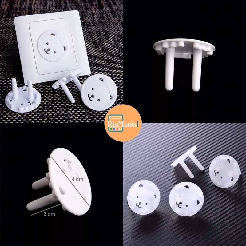 POWER SOCKET PROTECTOR Colokan Plastik Beruang Pelindung Pengaman Lubang Listrik Stop Kontak Saklar