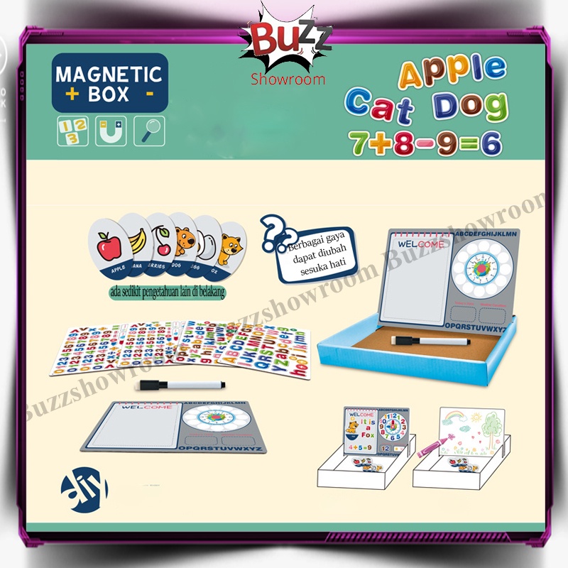 Letter Number Puzzle Magnetic Mainan Edukasi Anak Box Belajar