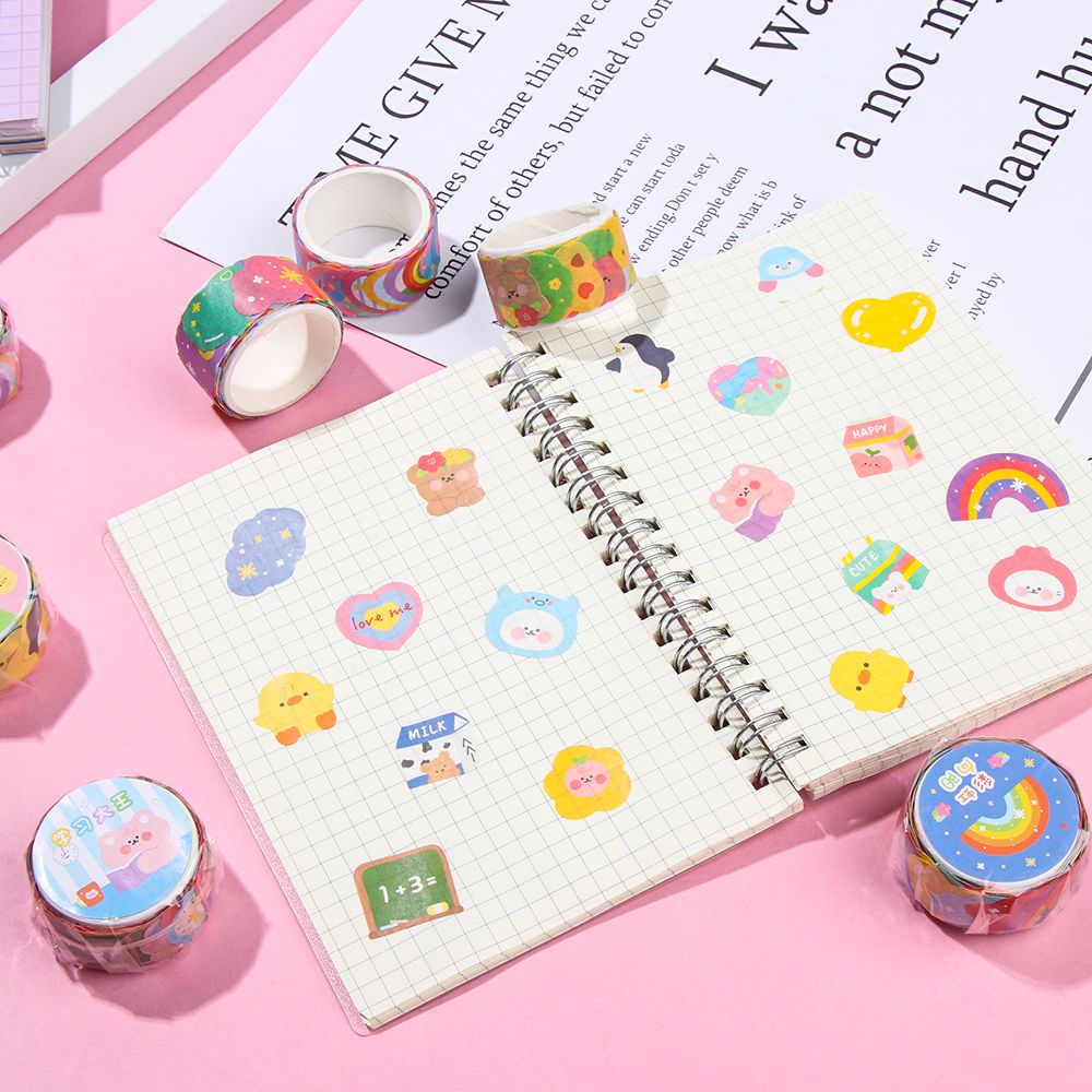 Chookey Stiker Kertas / Selotip Washi Bisa Disobek Untuk Dekorasi Diary / Scrapbook / Sekolah Diy