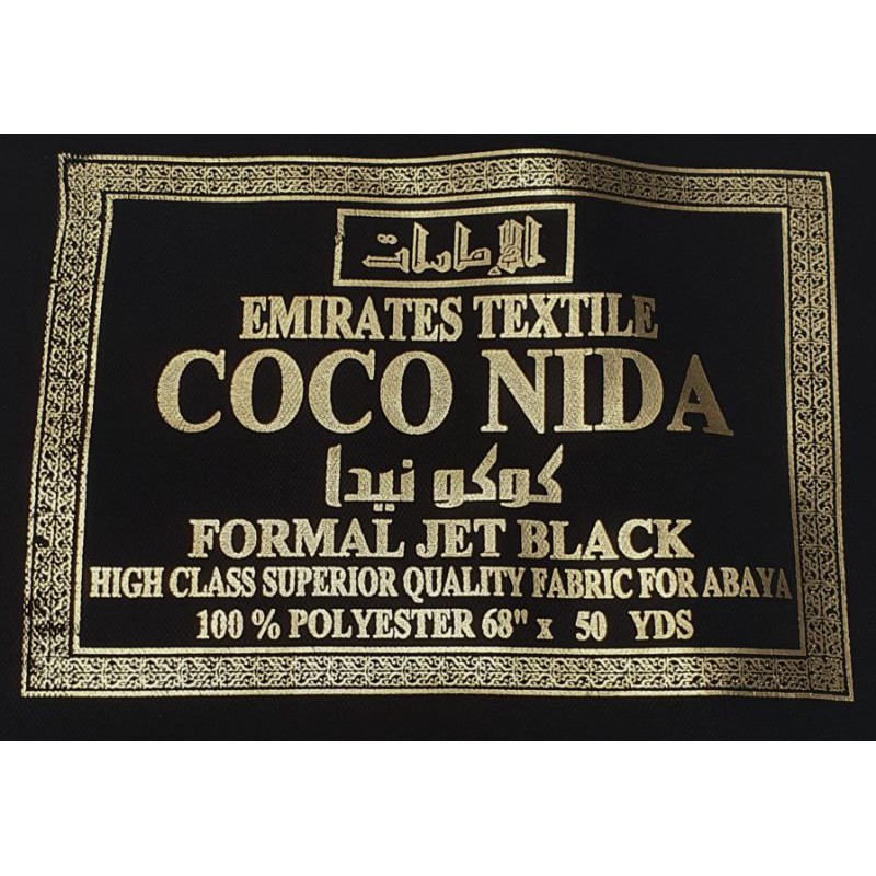 PERSETENGAH METER KAIN IMPOR COCO NIDA FORMAL JET BLACK BY EMIRATES