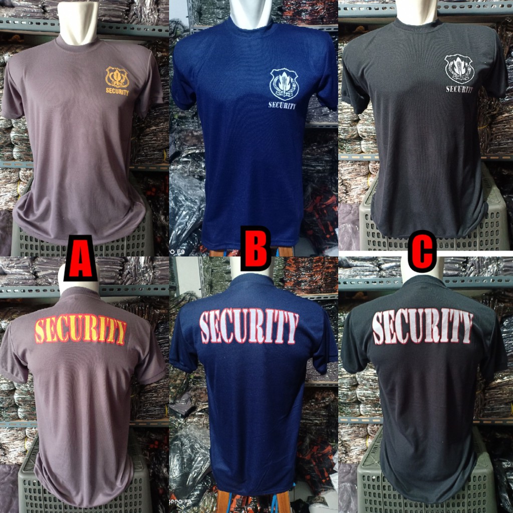 Kaos Tangan Pendek Security Katun Coklat Hitam