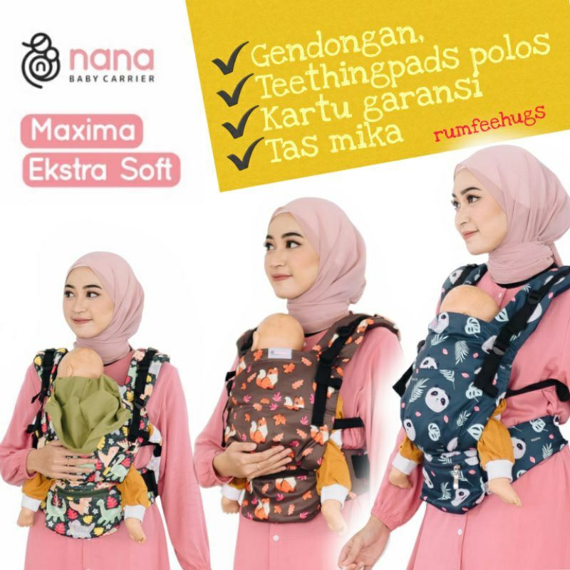 READY LIMITED Nana Maxima motif boho series elephant fox stars navy gendongan bayi newborn ssc