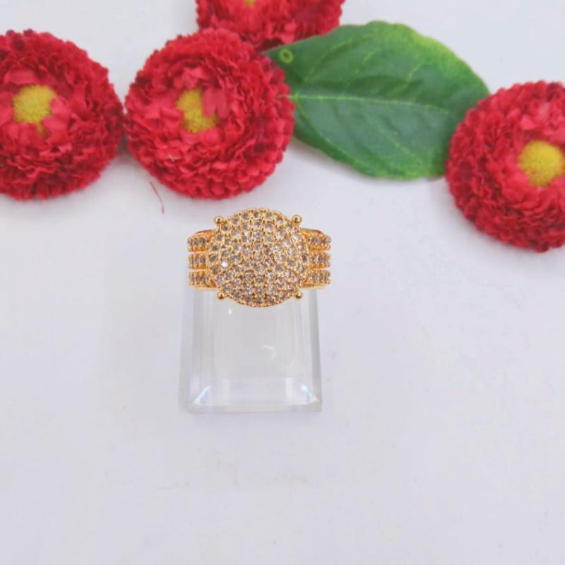 Cincin lapis emas perhiasan xuping aksesoris fashion wanita dewasa C08