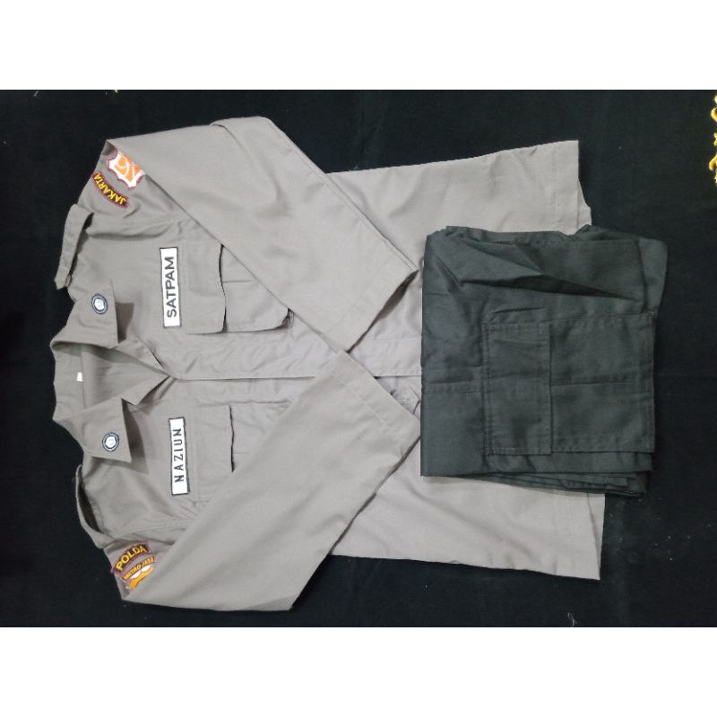 baju pdl satpam coklat
