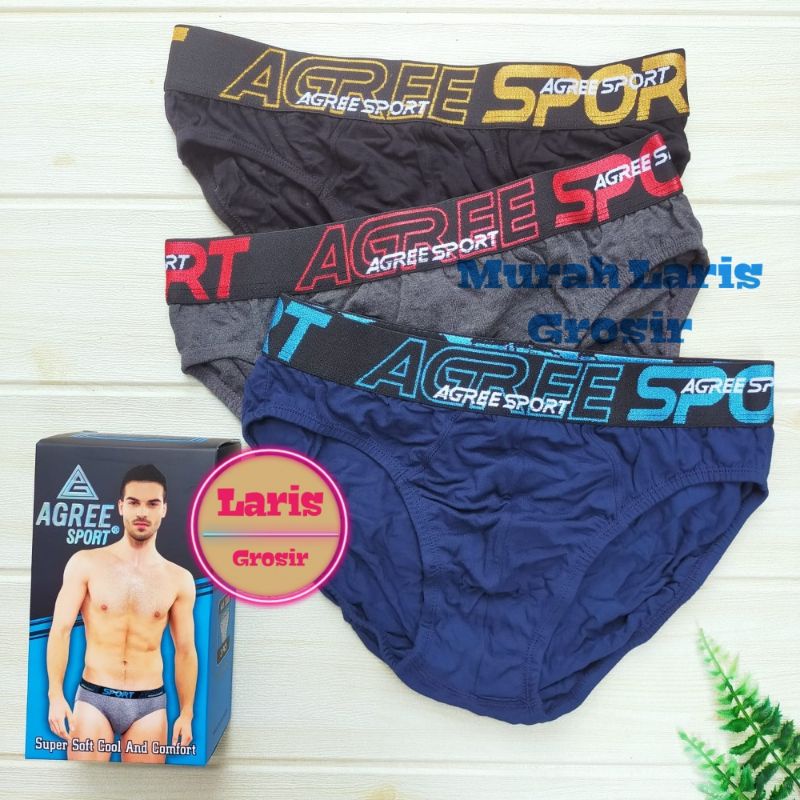 Cd Pria Agree Sport 2328 Super Soft | Celana Dalam Pria Katun Karet Boxer