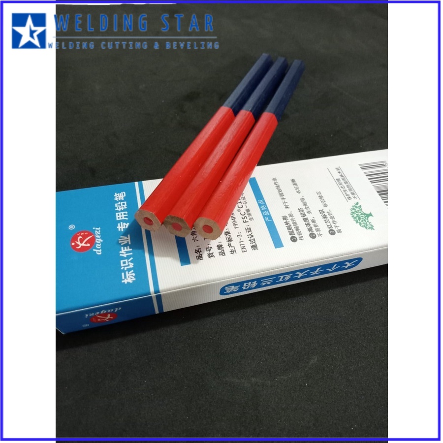 

10 PCS PENSIL TUKANG 2 WARNA BULAK BALIK / PENSIL BANGUNAN