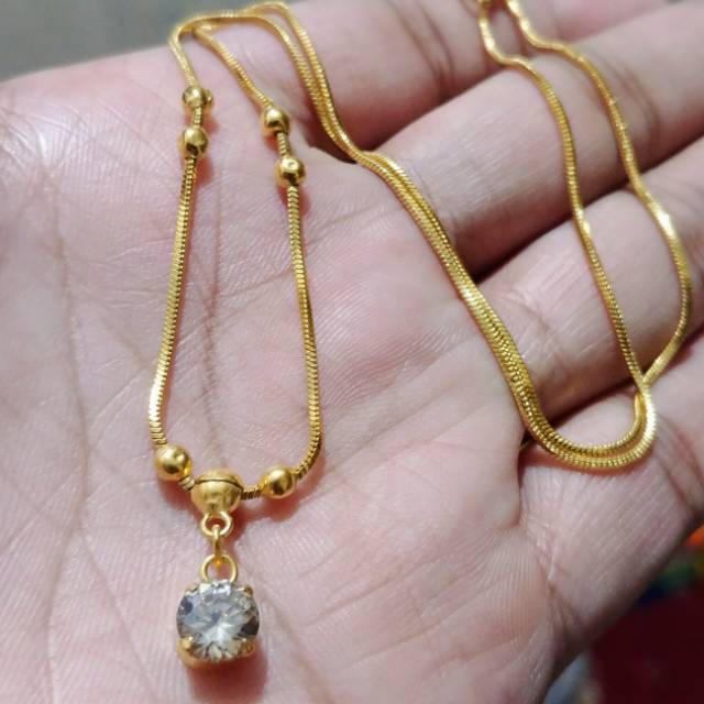 Kalung Liontin Mata 1 Satu Lapis Emas 24k Shopee Indonesia