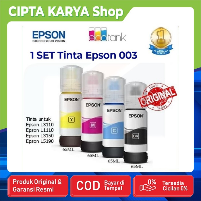 Tinta EPSON 003 Original Refill Ink Printer L3210 L3250 L5290 L3256