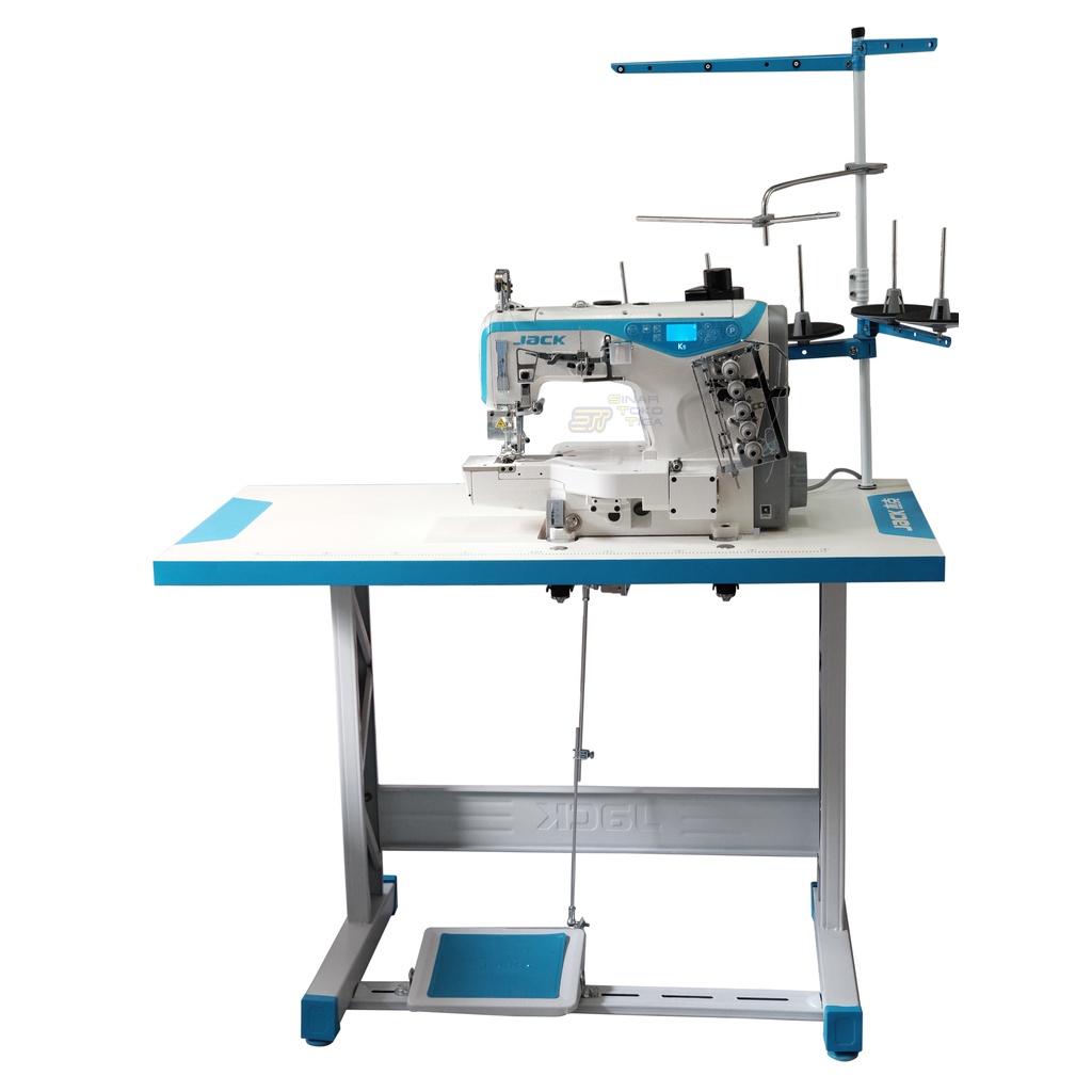 JACK K5 - UT INTERLOCK SERVO MESIN JAHIT KAOS KAM OVERDECK BIS AUTO TRIMMER PUTUS BENANG OTOMATIS