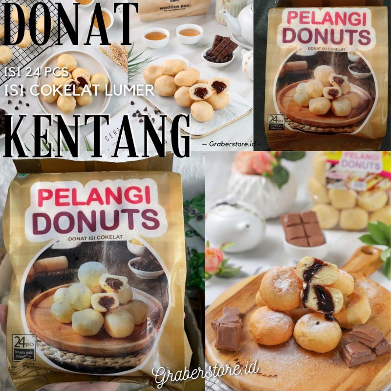 

Pelangi Donat Kentang Isi Coklat Meler 24s Donat Frozenfood