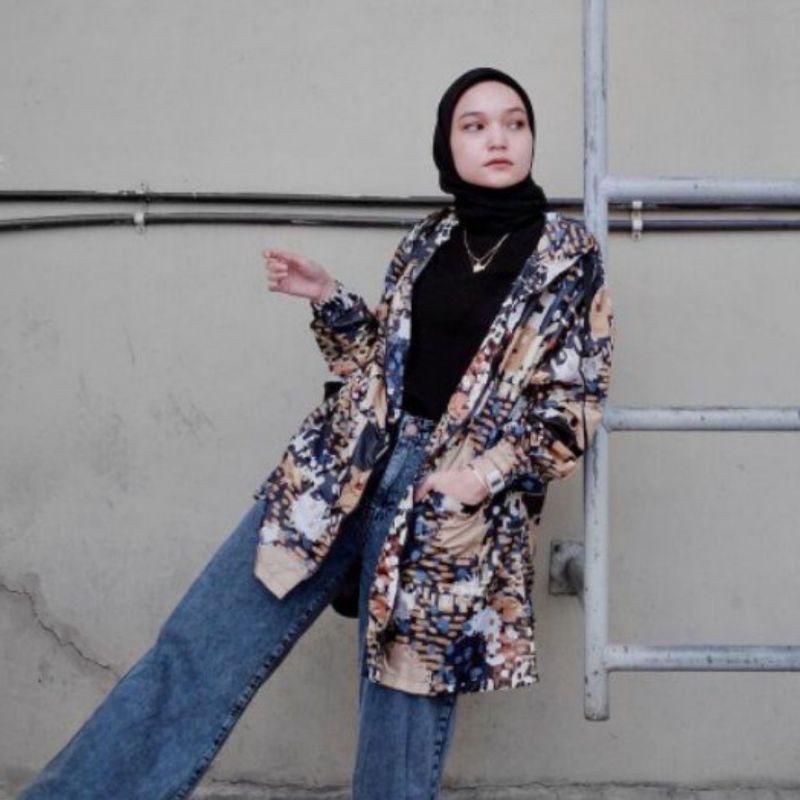 Lookaya Jaket Printing Wanita Bonus Pouch dan Masker