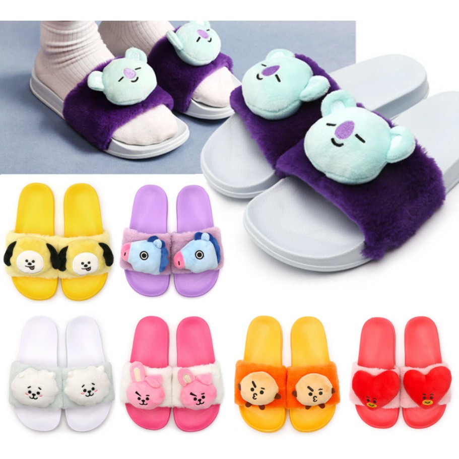 Bts Bt21 Sandal Kartun Korea Sandal Musim Panas Non Slip Sandal