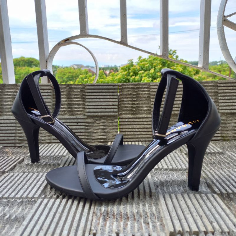 Murano Caroline Black Heels 7 cm Kualitas Premium Size 32-41 SM06