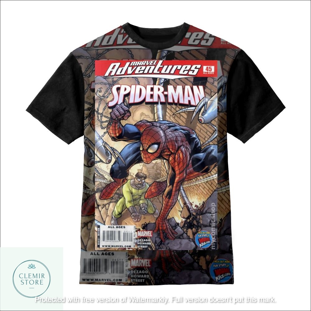 Kaos 3D Anak | Baju Printing - Baju Spiderman (Spiderman Adventures 45) Untuk Usia 1-12 Tahun