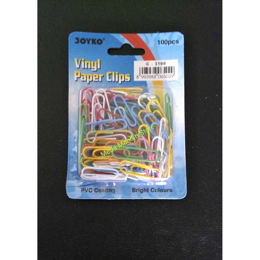

Paper Clips Vinyl Warna-Warni Joyko C-3100 (1pak = 100 pcs paper clips)