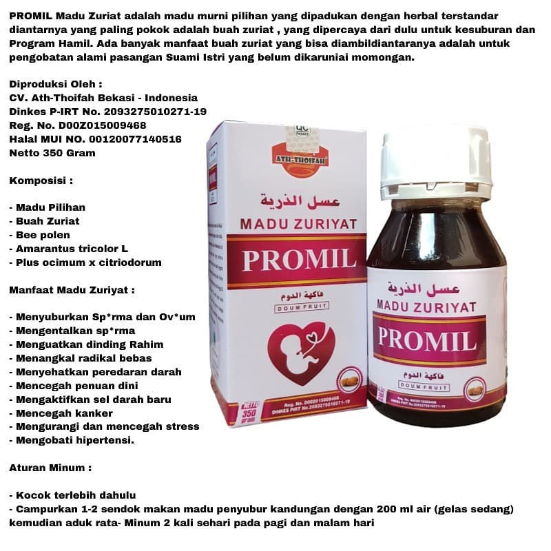 Madu Promil | Madu progam hamil | Madu Zuriat Promil Madu pria dan Wanita Ath Thoifah 350GR-5