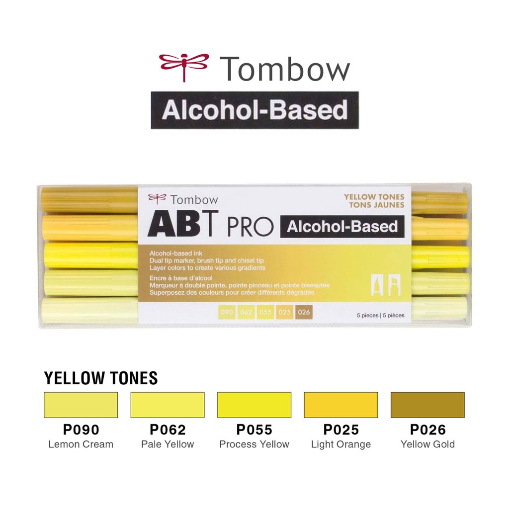 

TOMBOW ABT PRO New Yellow set 5 colors - Tombow Art Markers New Technology Artist Professional