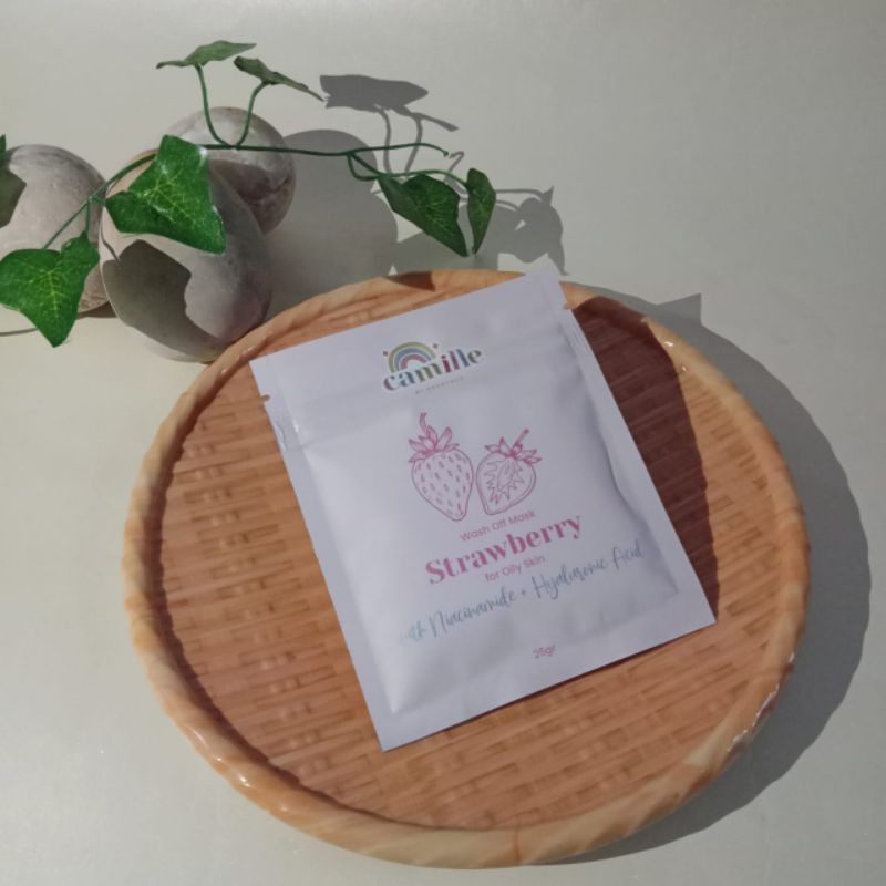 [LANGSUNG KIRIM] BISA PILIH BONUS☑️ CAMILLE BEAUTY BPOM 25gr camille beaute masker wajah-Strawberry