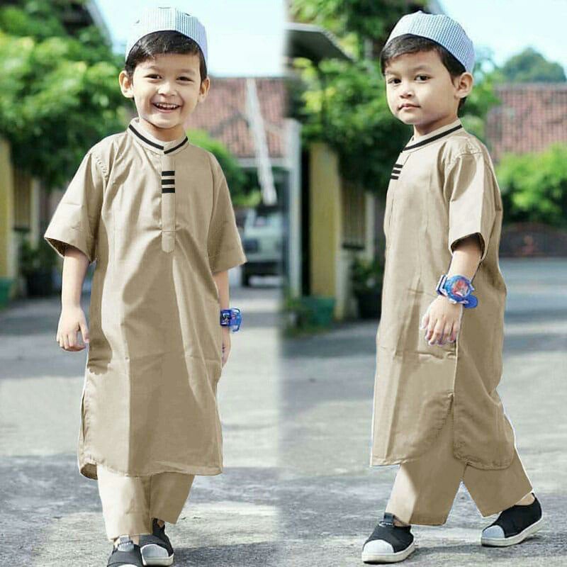 HCL Setelan Iqbal - Baju Setelan Anak Laki-laki - Busana Anak Muslim Casual - Pakaian Anak Koko