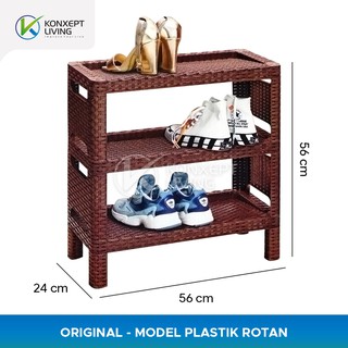 Rak Sepatu  Plastik  Motif Rotan  Tabitha Shopee Indonesia