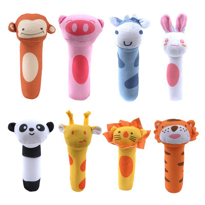 Mainan Boneka Tangan Bayi Bunyi | Baby Hand Rattle Toy Stick | Genggam Bayi Boneka Hewan