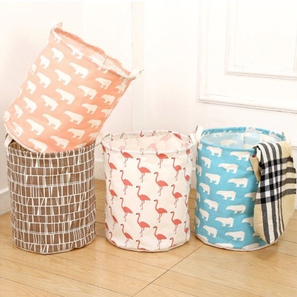 Keranjang baju kotor bulat / laundry bag jumbo / keranjang Multifungsi Foldable