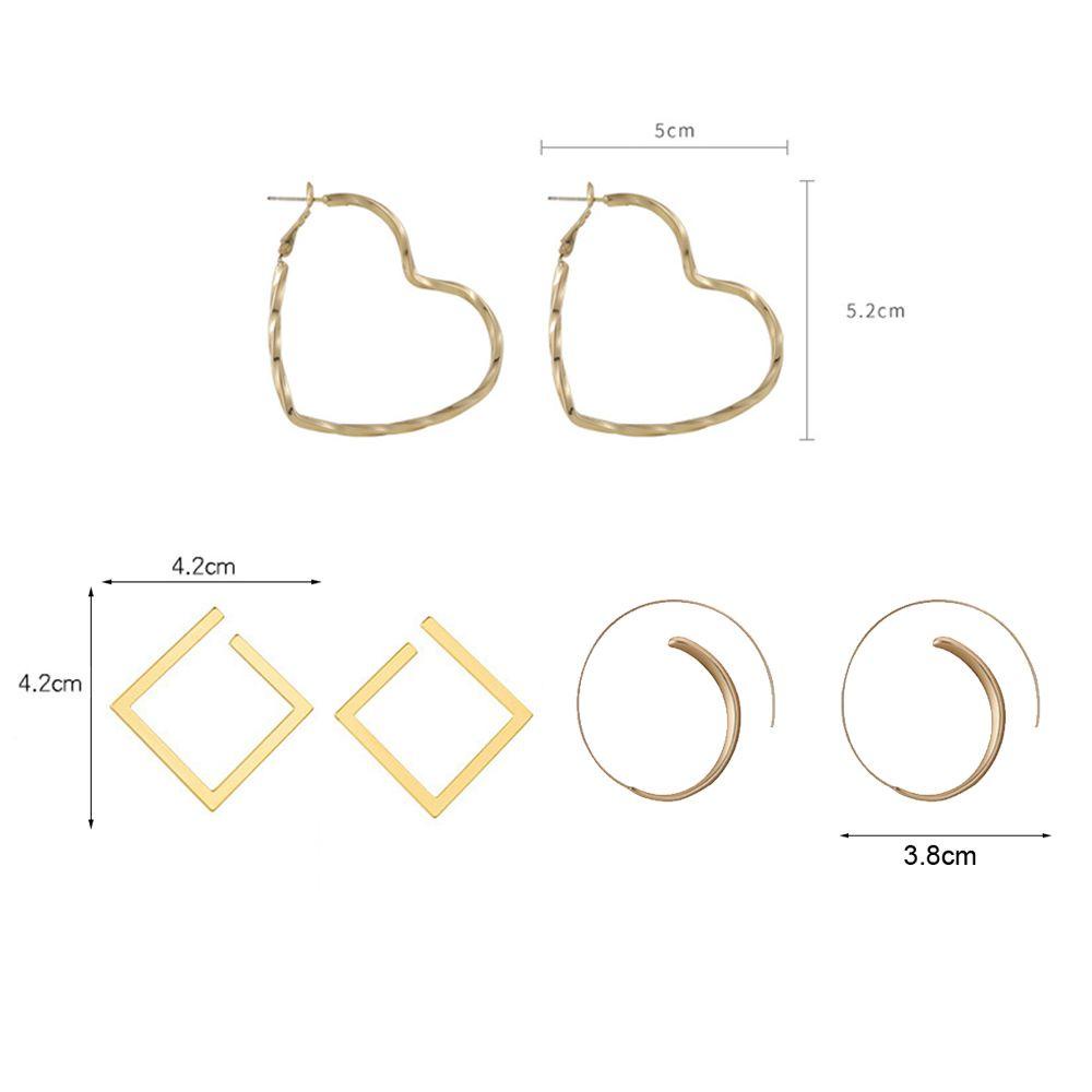 Lily Hoop Earrings Fashion Hadiah Pesta Aksesoris Gadis Anting Persegi