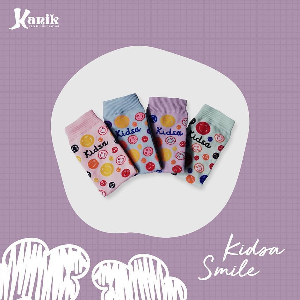 Kanik Kidsa Motif Smile - Kaos Kaki Anak Jempol Telapak Hitam