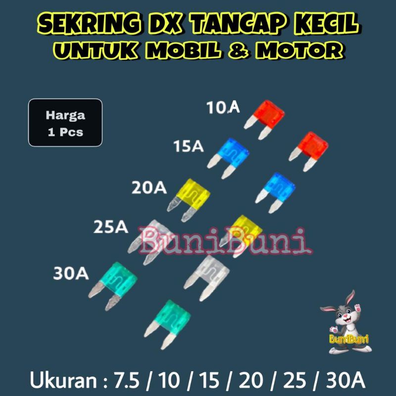 Sekring Sikring / Fuse DX Tancap KECIL MINI Untuk Mobil Motor Universal - ECERAN