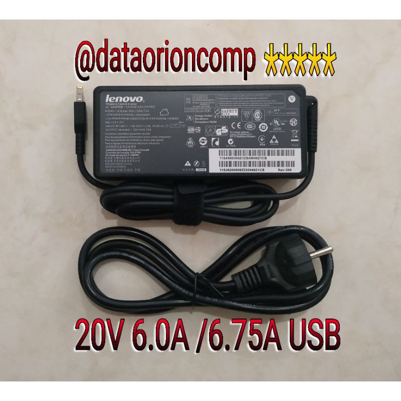 Adaptor Charger Lenovo 20V 6A USB logo for pc all in one Lenovo