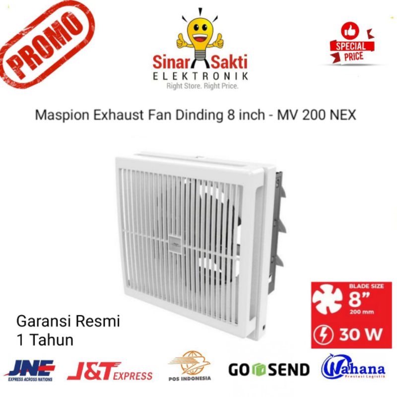 Maspion Exhaust Fan Dinding MV 200 NEX 8 inch 8&quot; MV200NEX Wall Hexos