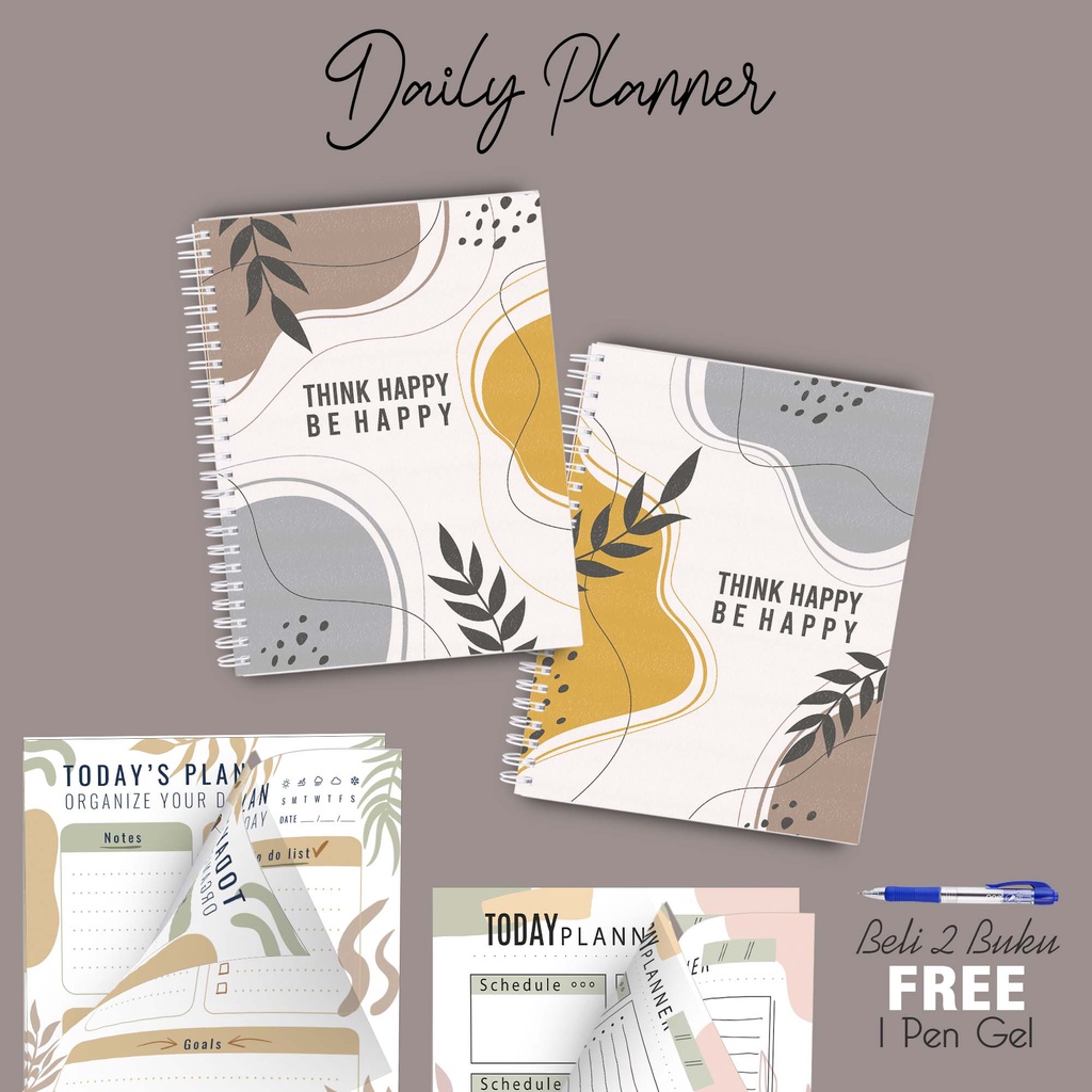 

Artomaringi Daily Planner Note Book A5 Beli 2pcs Gratis Pulpen BCB09