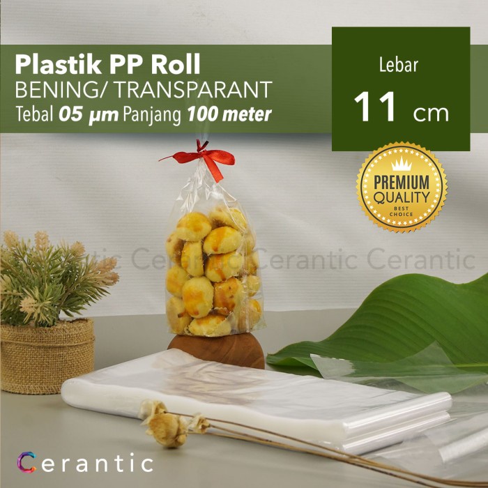 Plastik PP ROLL Lebar 11 cm Tebal 05 Bening Panjang 100 m