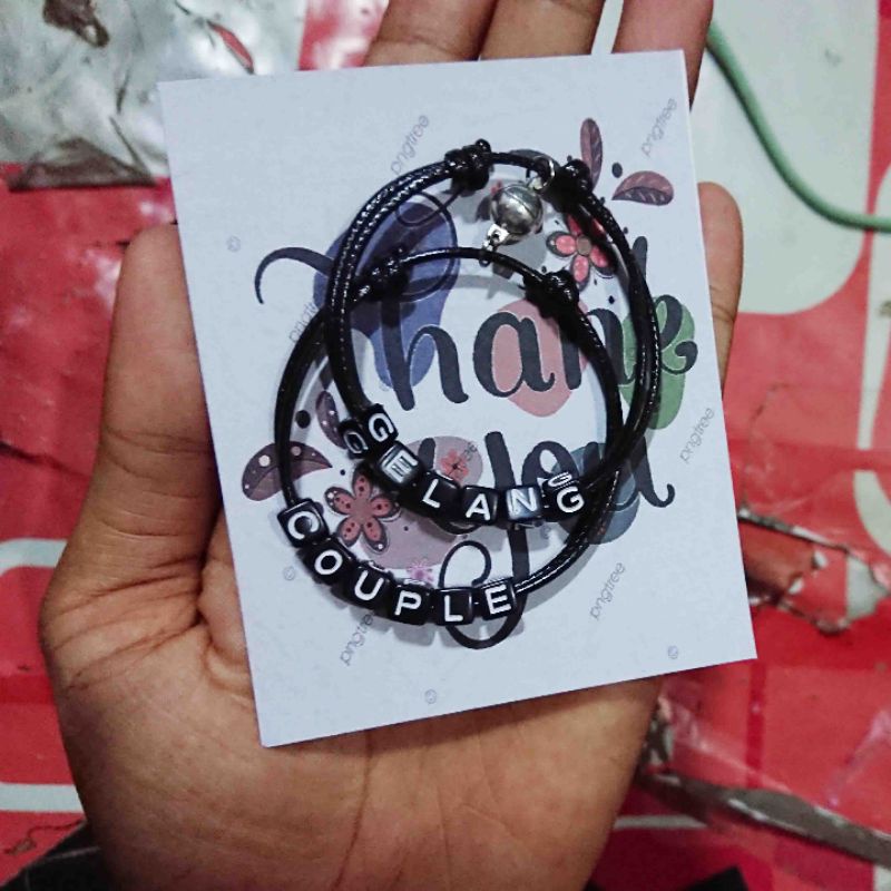 Bisa Cod Gelang couple magnet nama / harga per 2 pcs GELANG / 1 PASANG