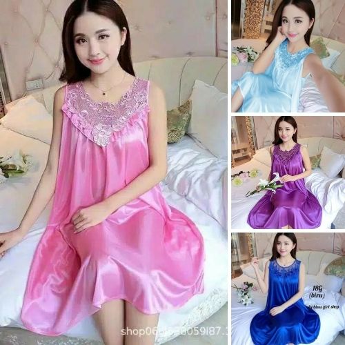 Daster/Piyama/Baju Tidur Sexy/Lingerie Satin Jumbo(LD 120) & ALL SIZE
