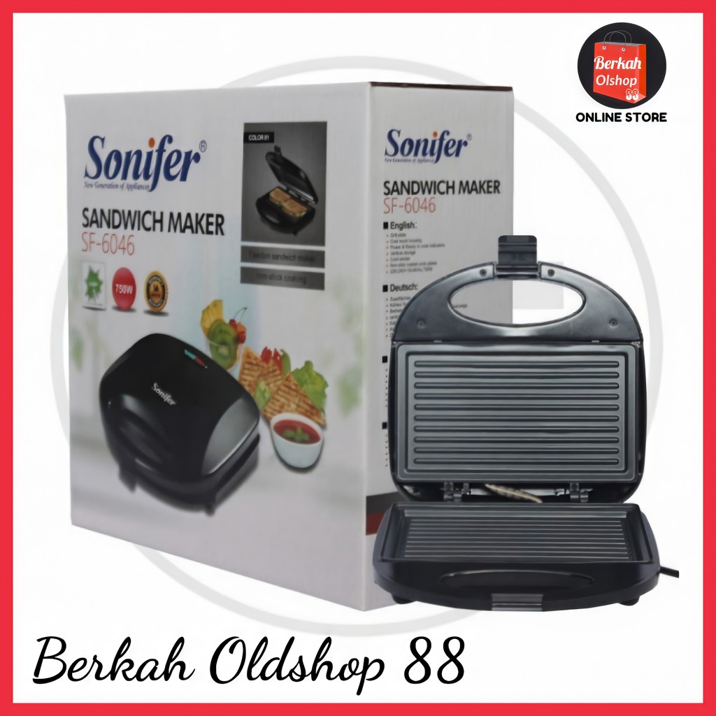 Berkah Oldshop 88 - Sonifer sandwich maker SF-6046 pemanggang sandwich