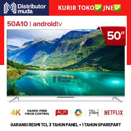 TCL Led Android Smart Digital TV 50A10 4k UHD HDR 50 Inch