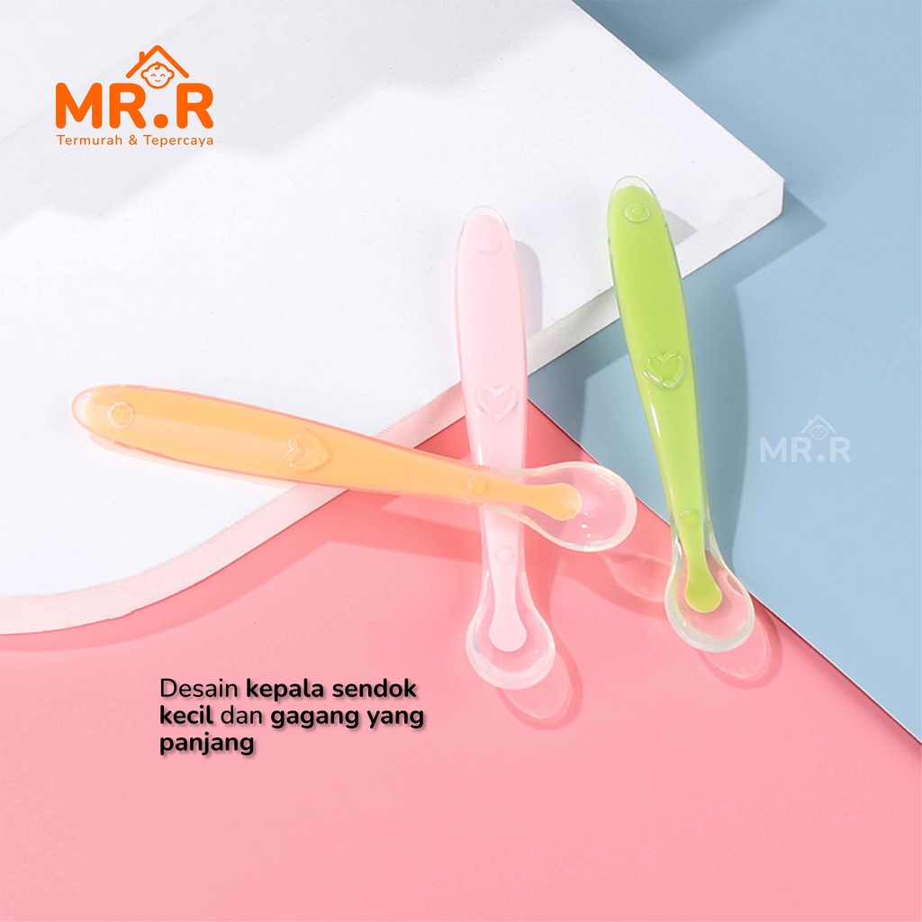 Sendok Makan Bayi Silicone Sendok Silicon Bayi Sendok Silikon Bayi Peralatan Makan Bayi Perlengkapan Mpasi Bayi Baby Silicone Spoon