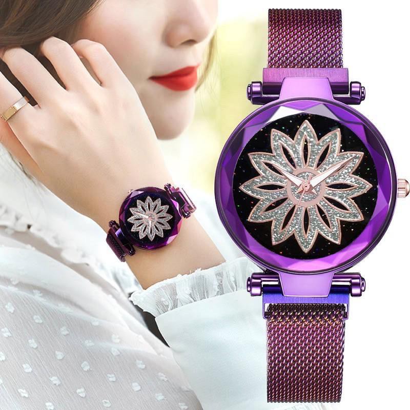 BAJ ✅ JAM TANGAN WANITA RANTAI MAGNET IMPORT GROSIR BUNGA DAISY KOREA FASHION QUARTZ CC005