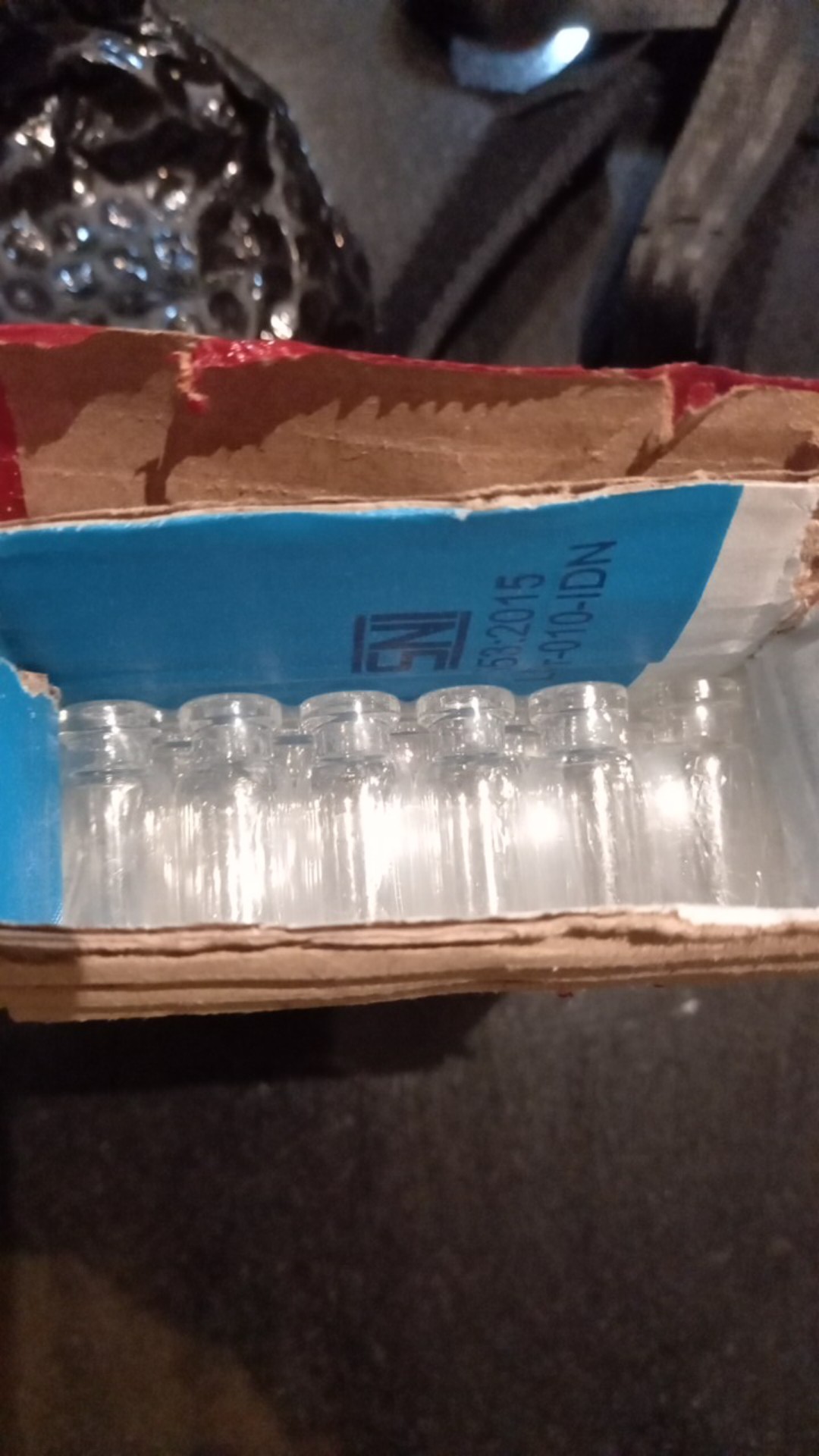 Botol Kaca Mini Vial 3 Ml Tutup Rubber Stoper / Botol Pernak Pernik