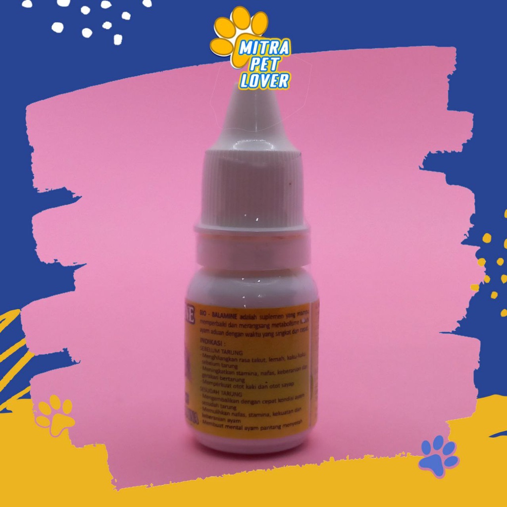 SUPLEMEN PENAMBAH ENERGI STAMINA AYAM ADUAN - BIO BALAMINE 10 ML ORIGINAL - PENAMBAH TENAGA OTOT TULANG SAYAP KAKI NAFAS MENTAL JADI BERANI TIDAK TAKUT - MURAH ASLI GARANSI BERKUALITAS - PET ANIMAL VETERINARY TAMASINDO OBAT &amp; VITAMIN HEWAN MITRAPETLOVER