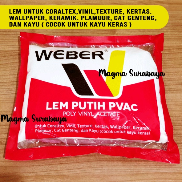 

Lem Putih PVac WEBER / lem kertas/lem kayu/lem keramik/lem vinil/lem coraltex/lem keramik/lem plamuur/lem cat genteng/ lem texture/lem wallpaper