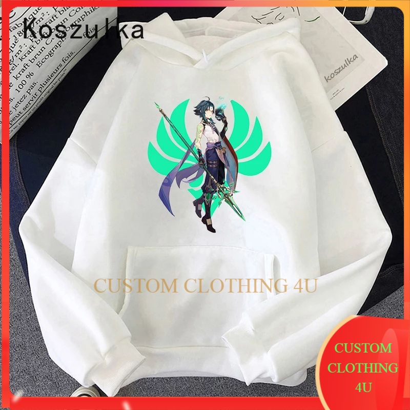 (Bisa COD) Pullover HOODIE Genshin impact Xiao  Genshin Sweater longgar Unisex Pria Wanita