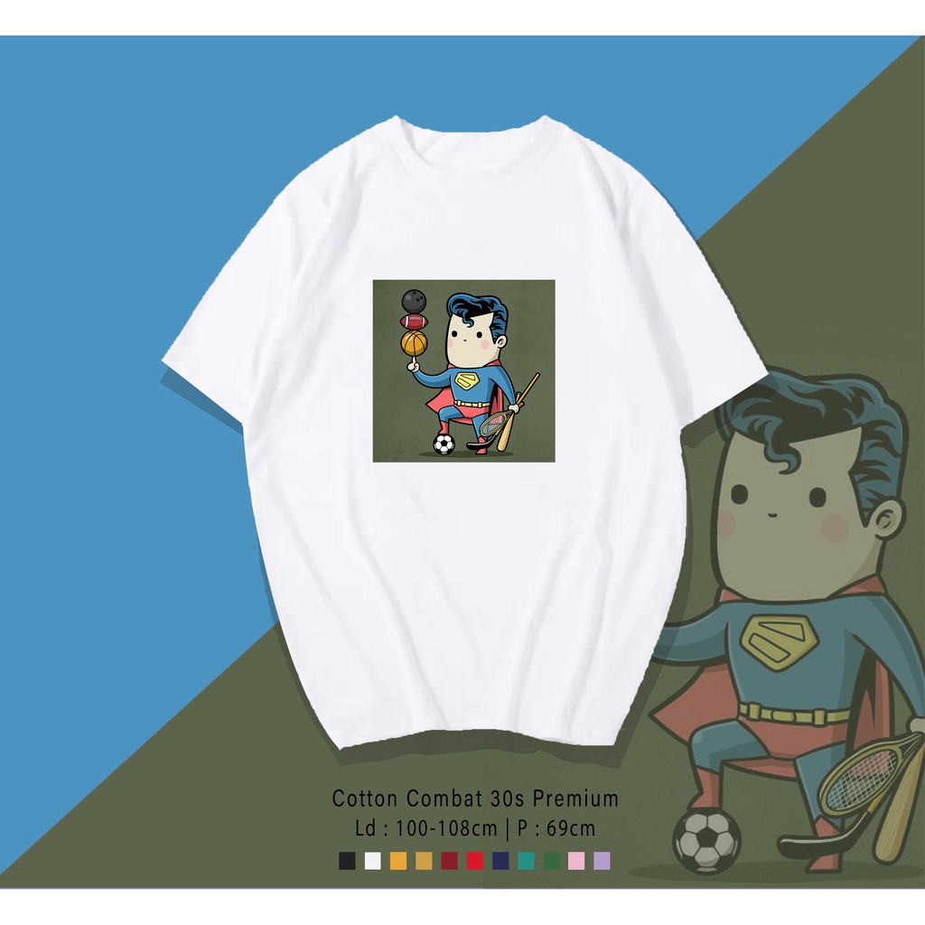 SUPERMAN BALL  / TERMURAH BAJU KAOS KATUN WANITA/ PRIA UNISEX LENGAN PENDEK / TUMBLR TEE /  OVERSIZE
