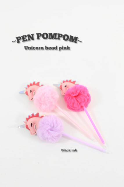 PEN POM POM BULU GLITTER UNICORN FLAMINGO LLAMA