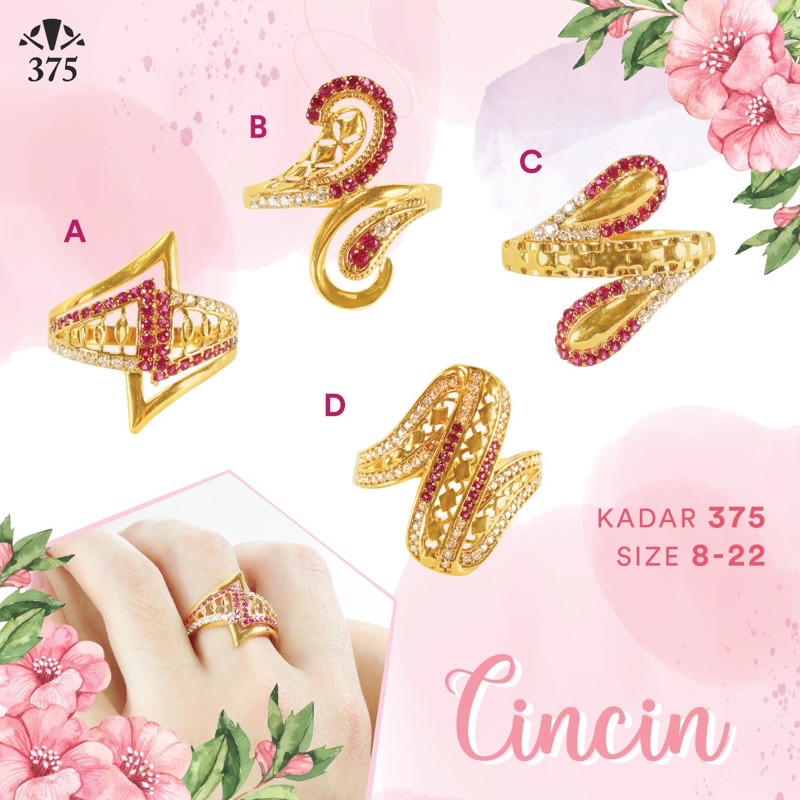 CINCIN WANITA BESAR PETIR BATU WARNA SPIRAL OVAL CANTIK