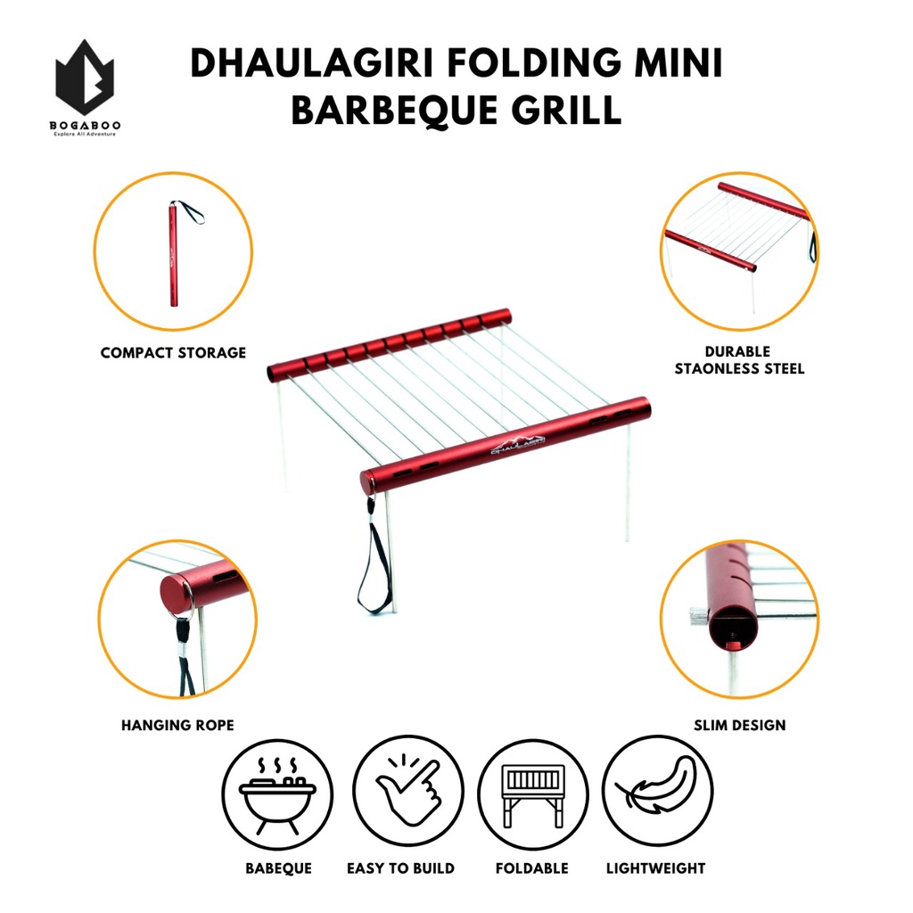 DHAULAGIRI FOLDING MINI BARBEQUE GRILL - MINI GRILL DH - ALAT PANGGANG KECIL - ALAT PANGGANG ULTRALIGHT - ALAT CAMPING