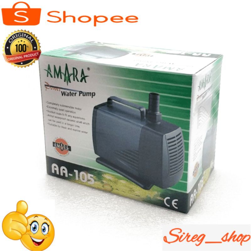 AMARA AA 105, 3000 L/H Pompa Air Celup Aquarium/Kolam Ikan 60 Watt
